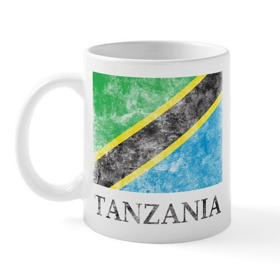 CafePress - Vintage Tanzania Mug - 11 oz Ceramic Mug - Novelty Coffee Tea Cup