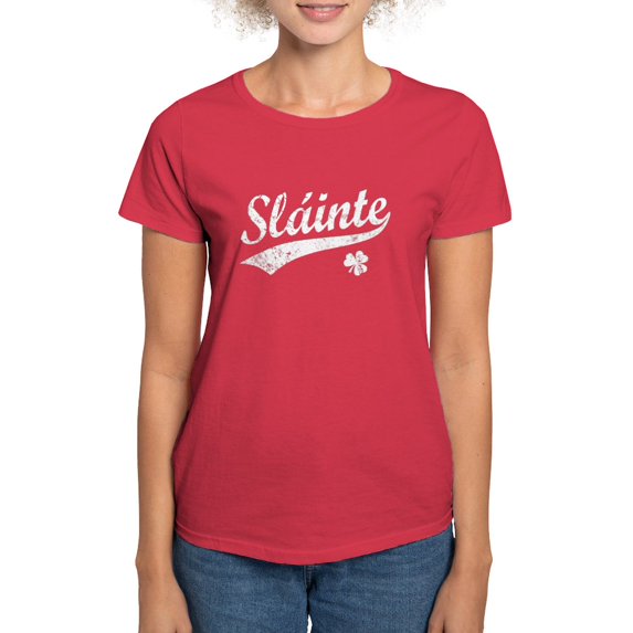 CafePress - Vintage Team Slainte T Shirt - Women's Traditional Fit Dark T-Shirt