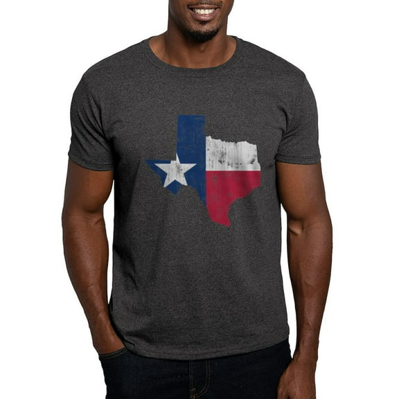 CafePress - Vintage Texas State Outline Flag T Shirt - Men's Classic Graphic Cotton T-Shirt