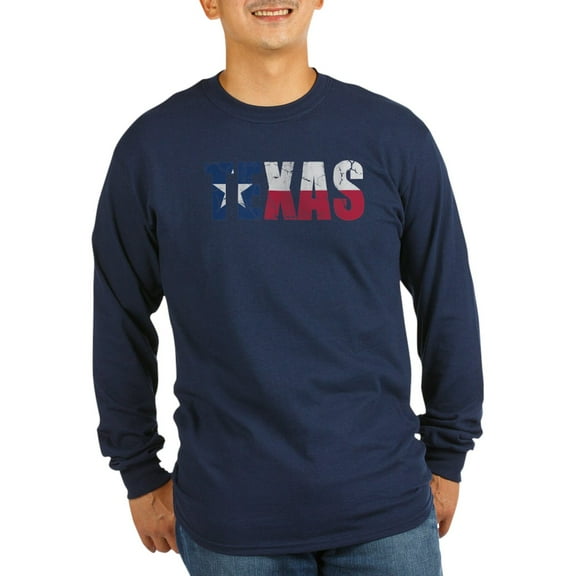 CafePress - Vintage Texas With Flag Long Sleeve T Shirt - Long Sleeve Dark T-Shirt