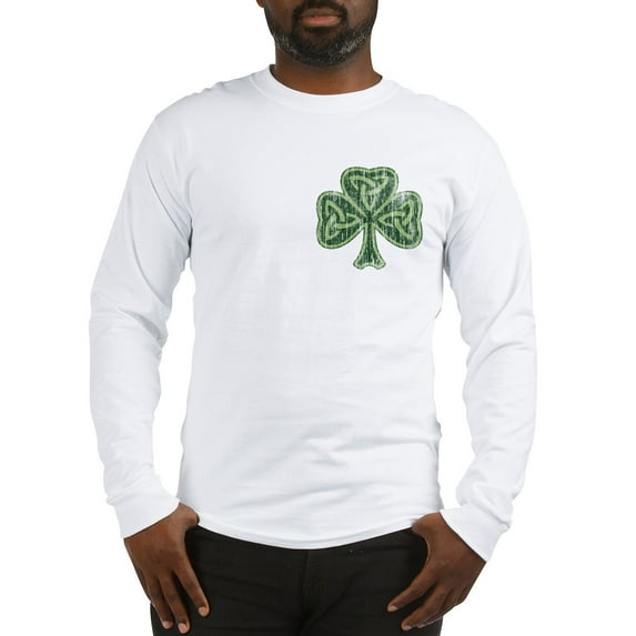 CafePress - Vintage Trinity Shamrock Long Sleeve T Shirt - Unisex Cotton Long Sleeve T-Shirt