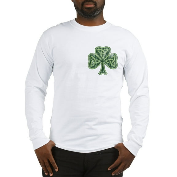CafePress - Vintage Trinity Shamrock Long Sleeve T Shirt - Unisex Cotton Long Sleeve T-Shirt