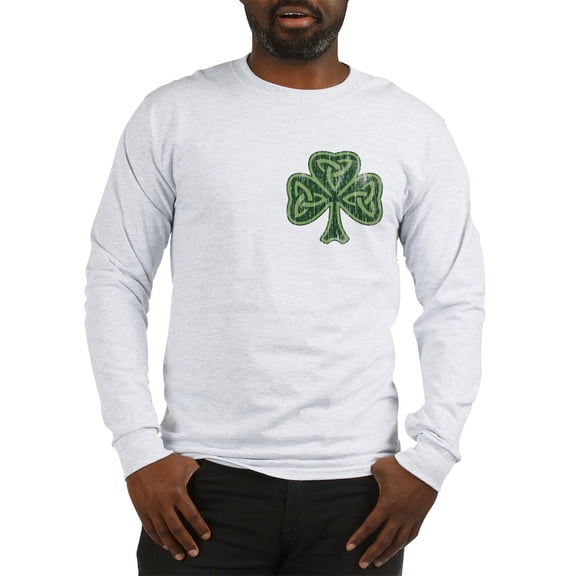 CafePress - Vintage Trinity Shamrock Long Sleeve T Shirt - Unisex Cotton Long Sleeve T-Shirt