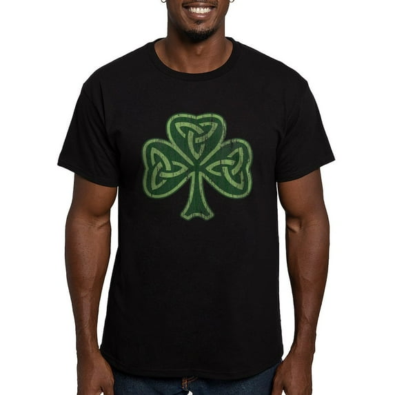 CafePress - Vintage Trinity Shamrock Men's Fitted T Shirt (Dar - Men's Fitted T-Shirt
