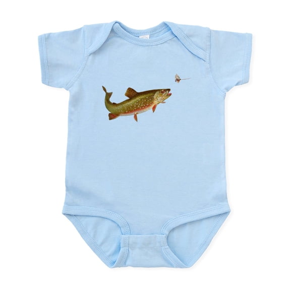 CafePress - Vintage Trout Fishing Illustration Body Suit - Baby Light Bodysuit, Size Newborn - 24 Months
