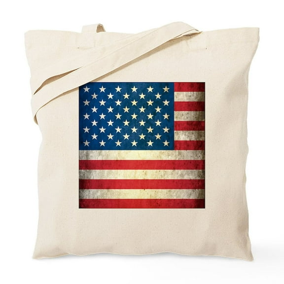 CafePress - Vintage USA Flag Tote Bag - Unisex Canvas Tote Bag, Beige, 1-Piece