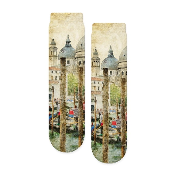 CafePress - Vintage Venice Photo - Unisex Novelty Printed Crew Adult Socks