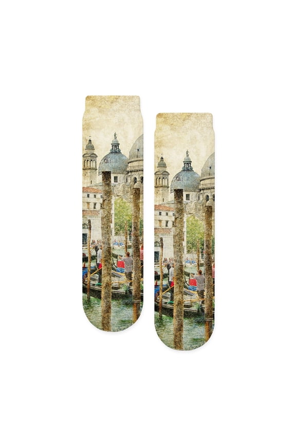 - Vintage Venice Photo - Unisex Novelty Printed Crew Adult Socks