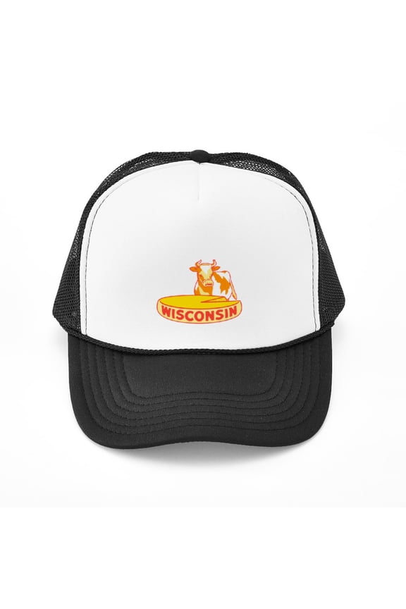 - Vintage Wisconsin Cheese - Adjustable Unisex Printed Trucker Hat with Mesh Back