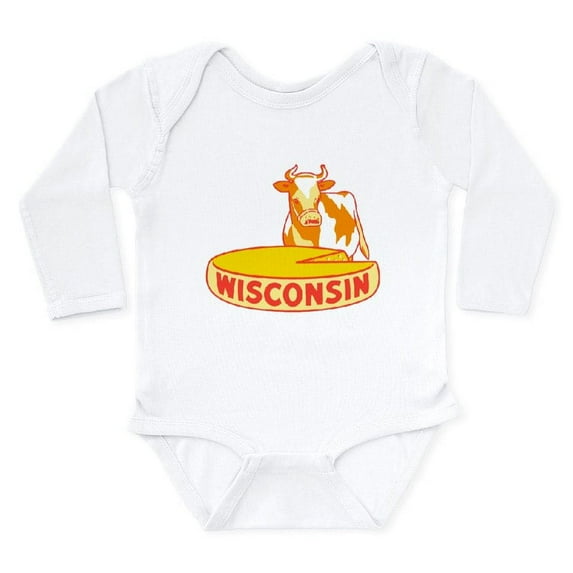 CafePress - Vintage Wisconsin Cheese Body Suit - Long Sleeve Cotton Baby Bodysuit