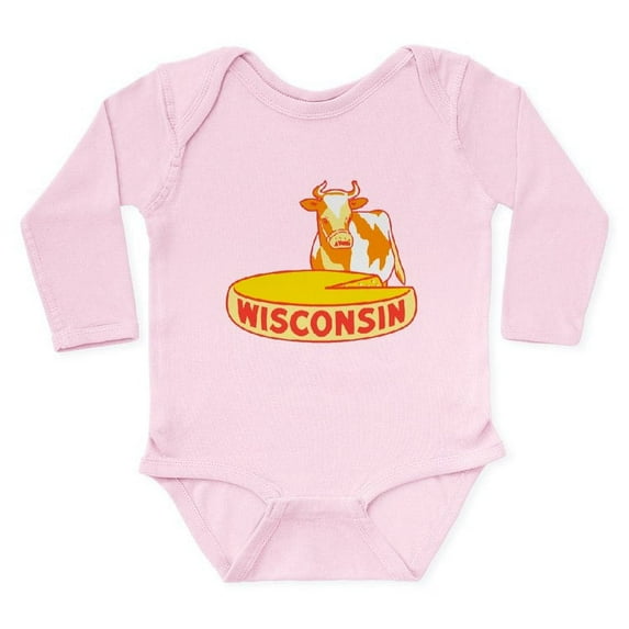 CafePress - Vintage Wisconsin Cheese Body Suit - Long Sleeve Cotton Baby Bodysuit