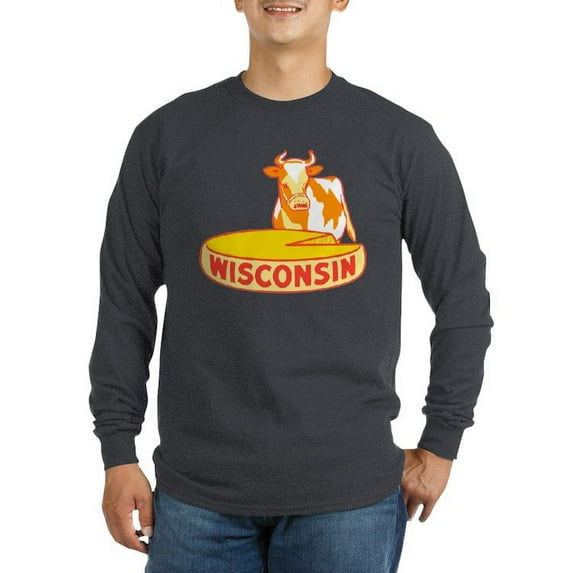 CafePress - Vintage Wisconsin Cheese Long Sleeve T Shirt - Long Sleeve Dark T-Shirt