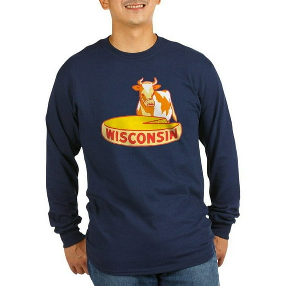 CafePress - Vintage Wisconsin Cheese Long Sleeve T Shirt - Long Sleeve Dark T-Shirt