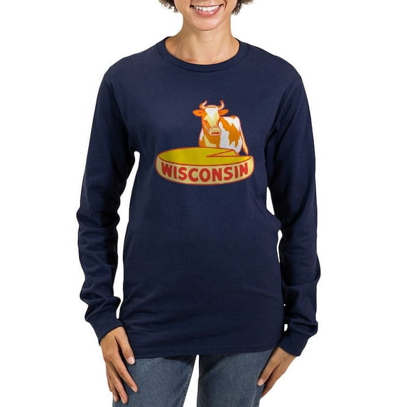 CafePress - Vintage Wisconsin Cheese Long Sleeve T Shirt - Women's Long Sleeve Graphic Tee Casual Fit