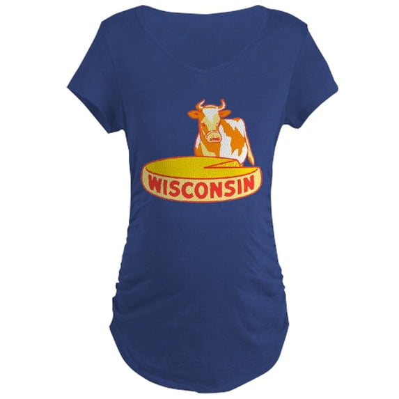 CafePress - Vintage Wisconsin Cheese Maternity T Shirt - Maternity Dark T-Shirt