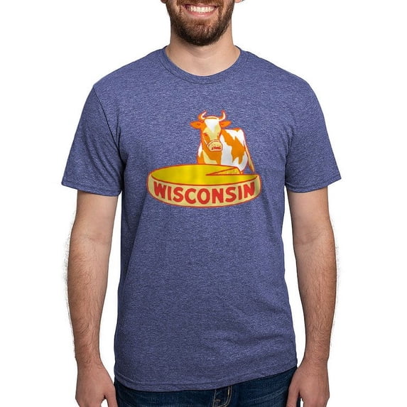 CafePress - Vintage Wisconsin Cheese Men's Deluxe T Shirt - Mens Tri-blend T-Shirt