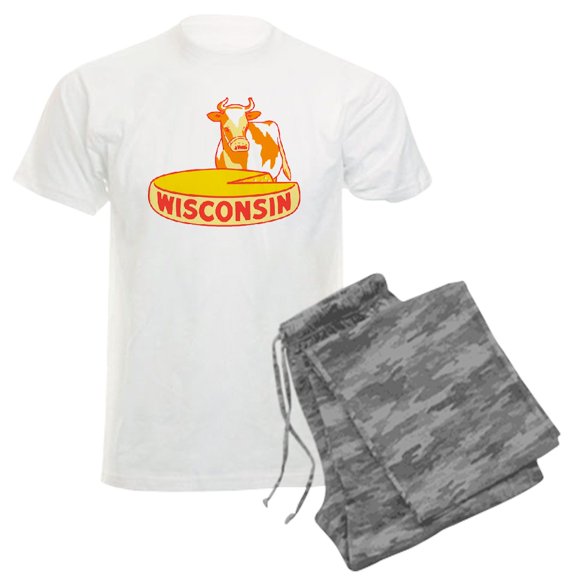 CafePress - Vintage Wisconsin Cheese Pajamas - Men's Light Loose Fit Cotton Pajama Set