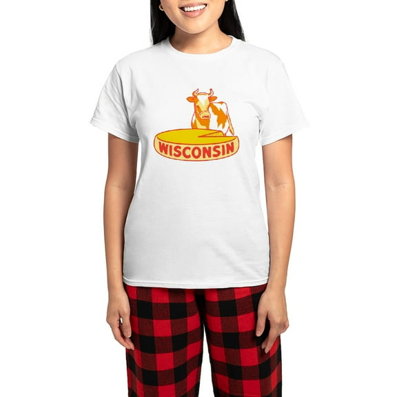 CafePress - Vintage Wisconsin Cheese Pajamas - Women's Short Sleeve Print T-Shirt and Pants Light Cotton Pajama Set