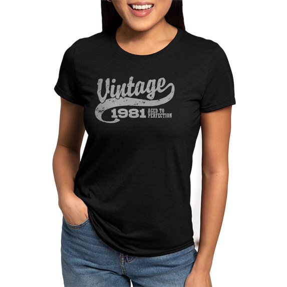 CafePress - Vintageaged1981c Women's Deluxe T Shirt - Womens Tri-blend T-Shirt