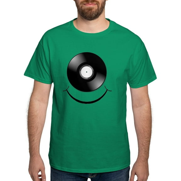 CafePress - Vinyl Smile Black Dark T Shirt - Men's Classic Graphic Cotton T-Shirt