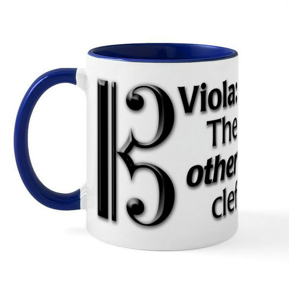 CafePress - Viola Clef Mug - 11 oz Ceramic Mug - Novelty Coffee Tea Cup