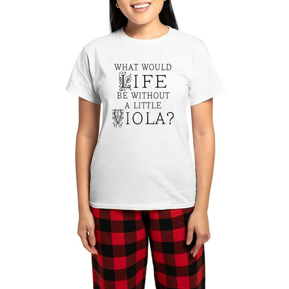 CafePress - Viola Music Orchestra Women's Light Pajamas - Women's Short Sleeve Print T-Shirt and Pants Light Cotton Pajama Set