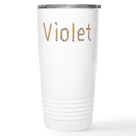 CafePress - Violet Pencils Stainless Steel Travel Mug - Insulated Stainless Steel Travel Tumbler 20 oz.