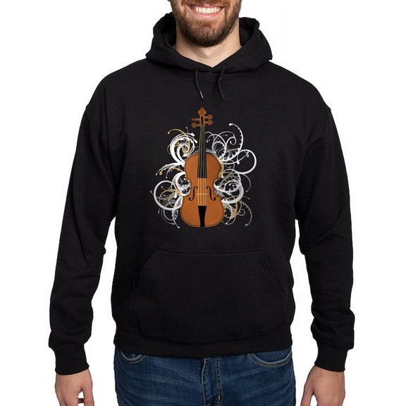 CafePress - Violin Swirls (For Dark Colours) Hoodie (Dark) - Pullover Hoodie, Classic, Comfortable Hooded Sweatshirt