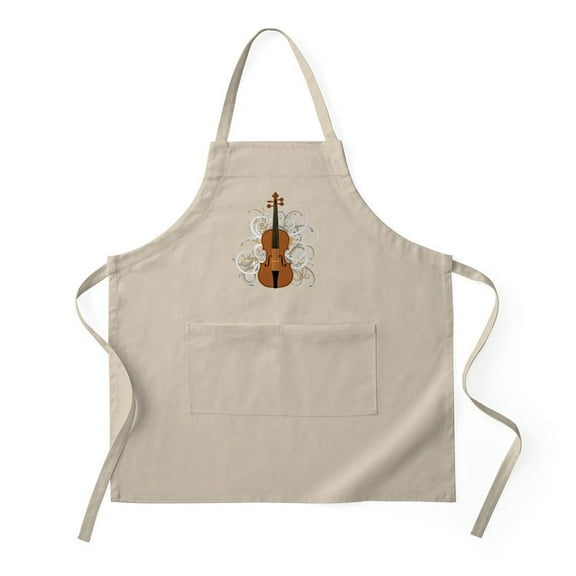 CafePress - Violin Swirls (For Dark Colours) - Kitchen Apron with Pockets, Grilling Apron, Baking Apron