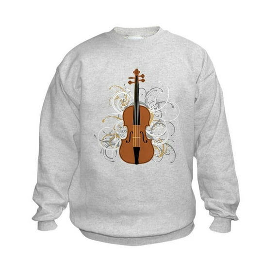 CafePress - Violin Swirls (For Dark Colours) Sweatshirt - Kids Sweatshirt, Youth Crew Neck Sweatshirt