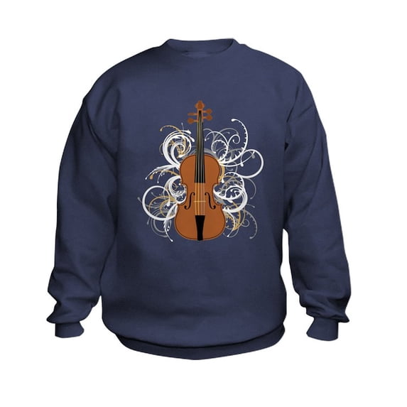 CafePress - Violin Swirls (For Dark Colours) Sweatshirt - Kids Sweatshirt, Youth Crew Neck Sweatshirt