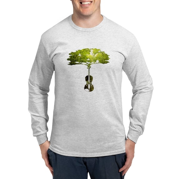 CafePress - Violin Tree Long Sleeve T Shirt - Unisex Cotton Long Sleeve T-Shirt