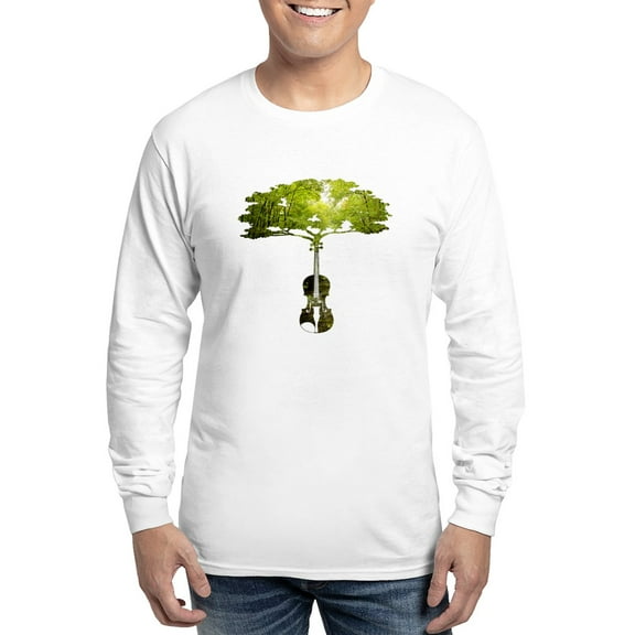 CafePress - Violin Tree Long Sleeve T Shirt - Unisex Cotton Long Sleeve T-Shirt