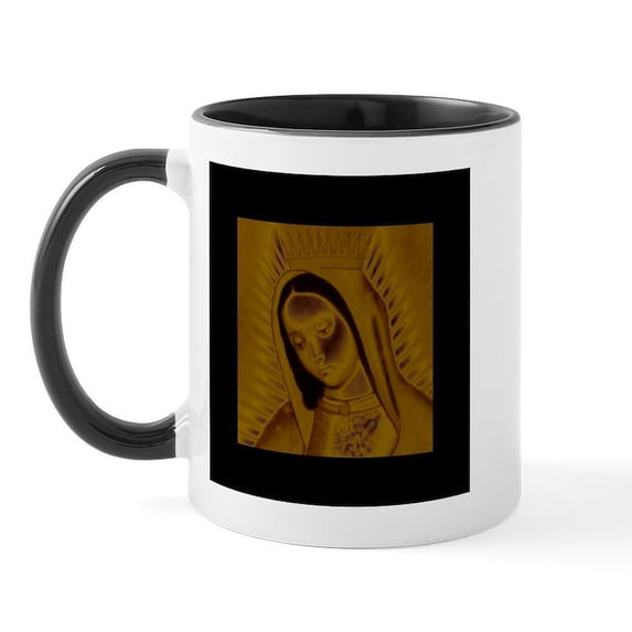 CafePress - Virgen De Guadalupe Gold Mug - 11 oz Ceramic Mug - Novelty Coffee Tea Cup