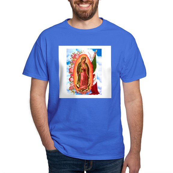 CafePress - Virgen De Guadalupe Mexican Flag Dark T Shirt - Men's Classic Graphic Cotton T-Shirt
