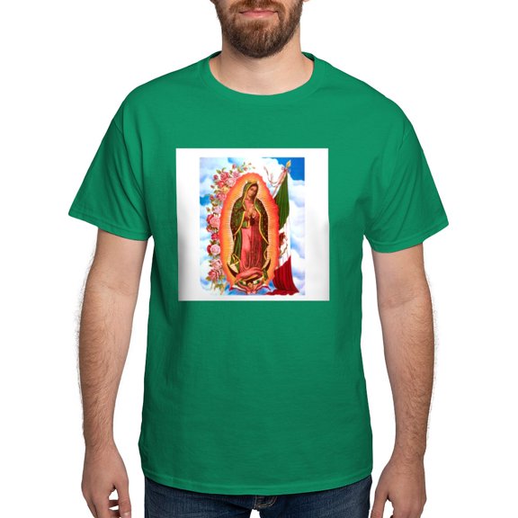CafePress - Virgen De Guadalupe Mexican Flag Dark T Shirt - Men's Classic Graphic Cotton T-Shirt