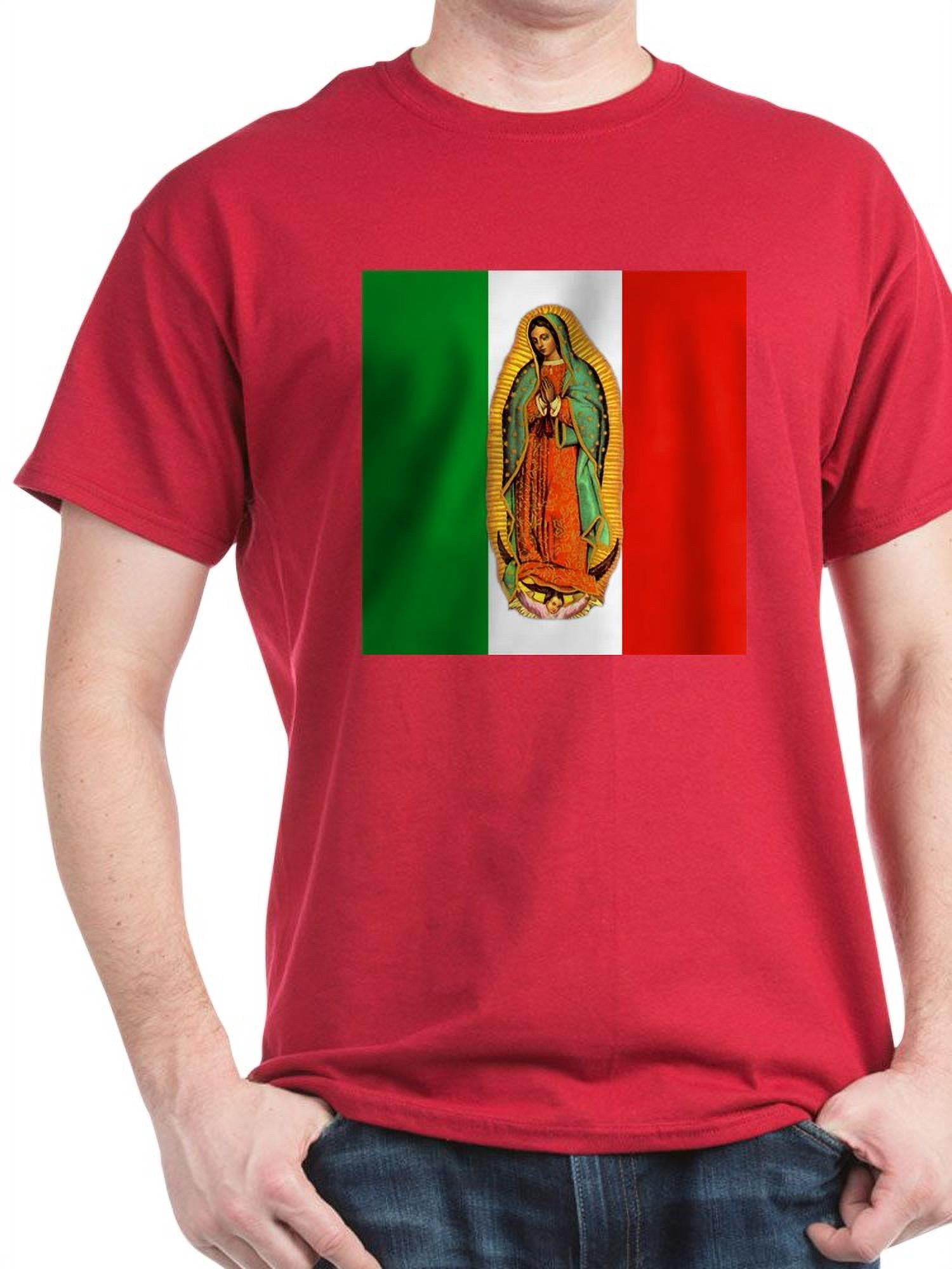 CafePress Virgen De Guadalupe Mexican Flag Dark T Shirt 100 Cotton