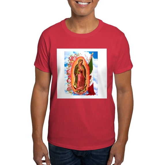 CafePress - Virgen De Guadalupe Mexican Flag Dark T Shirt - Men's Classic Graphic Cotton T-Shirt