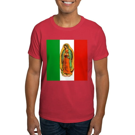 CafePress - Virgen De Guadalupe Mexican Flag Dark T Shirt - Men's Classic Graphic Cotton T-Shirt