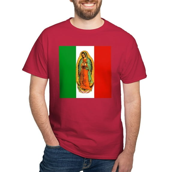 CafePress - Virgen De Guadalupe Mexican Flag Dark T Shirt - Men's Classic Graphic Cotton T-Shirt