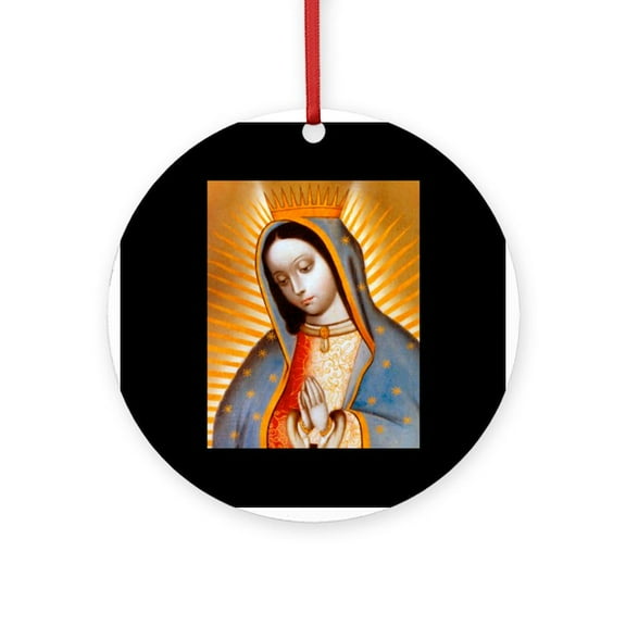 CafePress - Virgen De Guadalupe Patrone -  Round Wood Ornament 4"