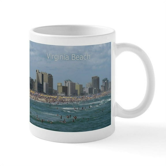 CafePress - Virginia Beach Beachfront Mug - 11 oz Ceramic Mug - Novelty Coffee Tea Cup