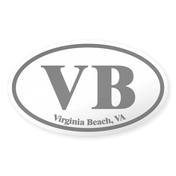 CafePress - Virginia Beach VB Euro Oval Oval Sticker - Sticker (Oval)