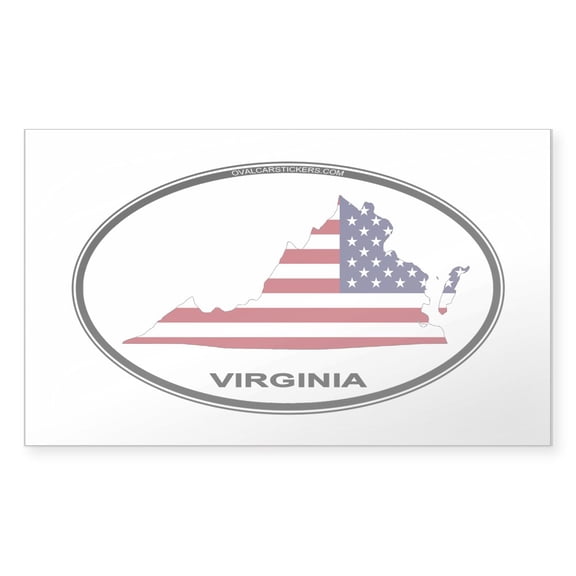 CafePress - Virginia Shape Usaflag - Rectangle Bumper Sticker Car Decal