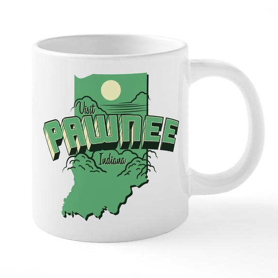 CafePress - Visit Pawnee - 20 Oz White Ceramic Mega Mug