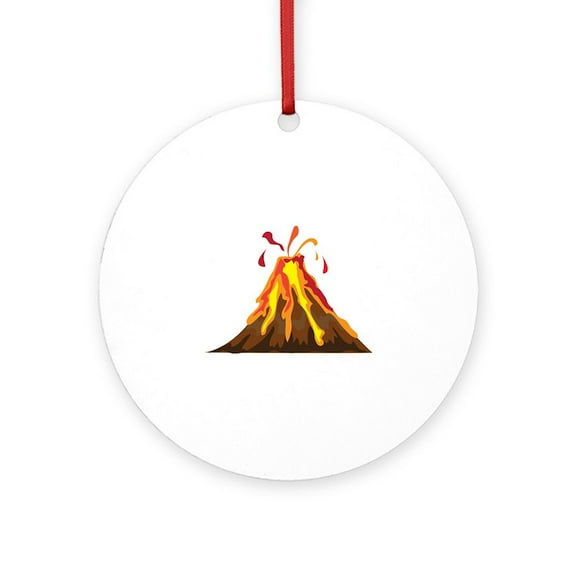 CafePress - Volcano - Round Wood Ornament 4"