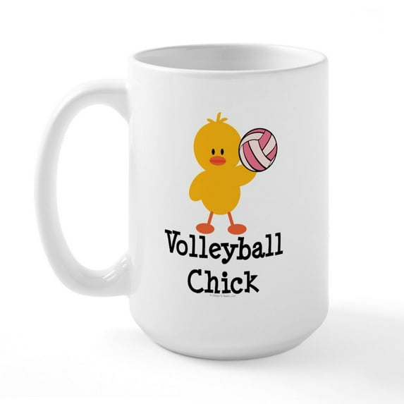 CafePress - Volleyball Chick Large Mug - 15 oz Ceramic Large White Novelty Mug