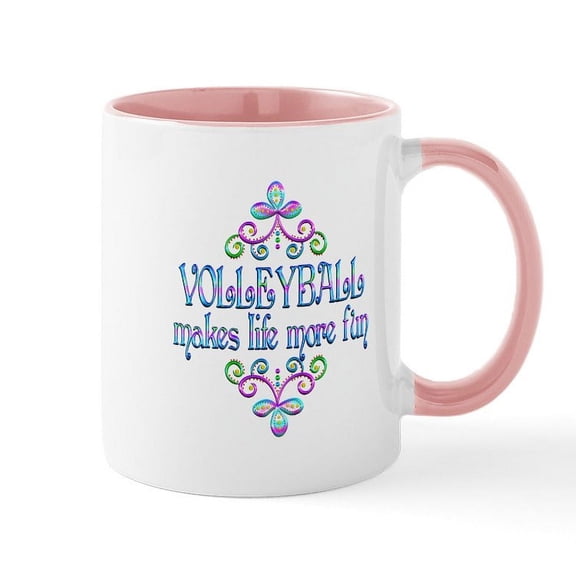 CafePress - Volleyball Fun Mug - 11 oz Ceramic Mug - Novelty Coffee Tea Cup
