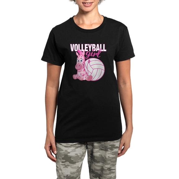 CafePress - Volleyball Girl Women's Dark Pajamas - Women's Short Sleeve Print T-Shirt and Pants Dark Cotton Pajama Set