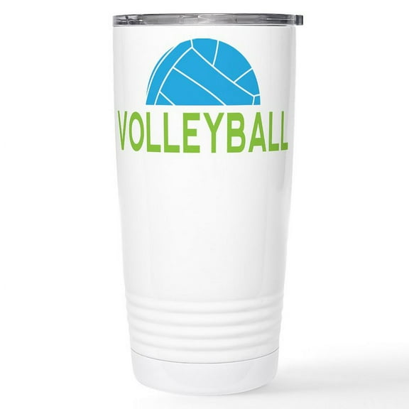 CafePress - Volleyball Half No Number Mugs - Insulated Stainless Steel Travel Tumbler 20 oz.
